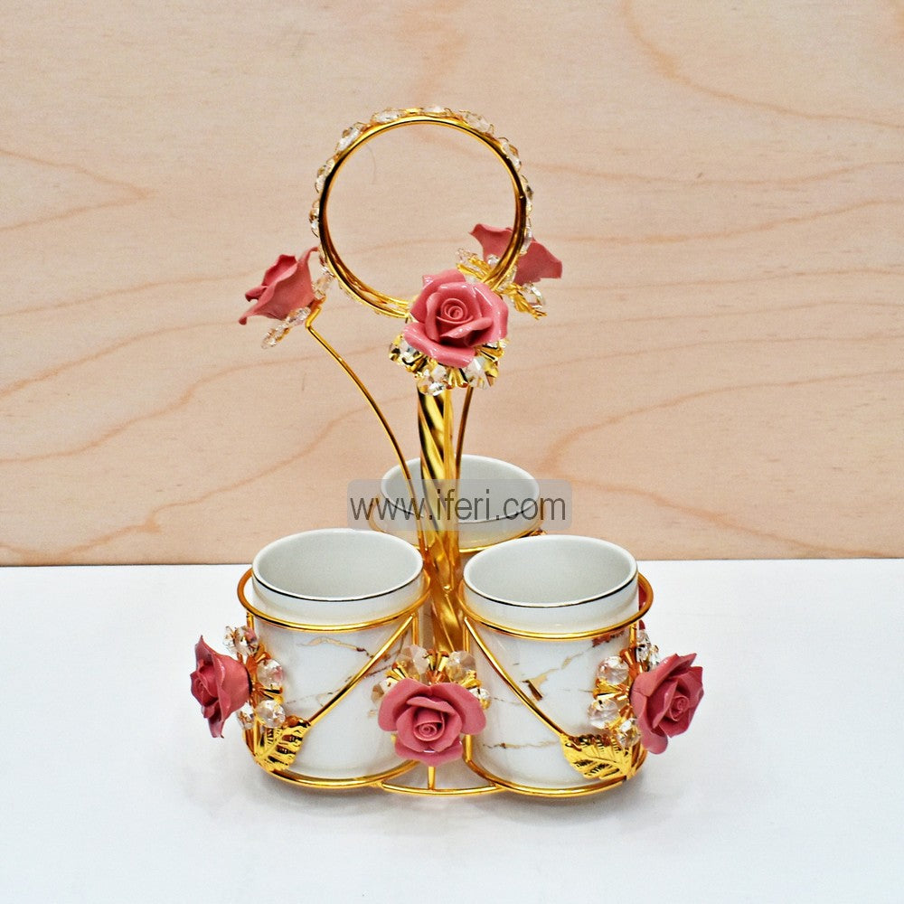 3Pcs Ceramic Spoon Holder with Stand TG10430
