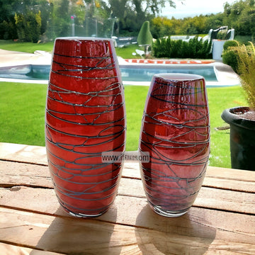2 Pcs Exclusive Glass Decorative Flower Vase RY92329