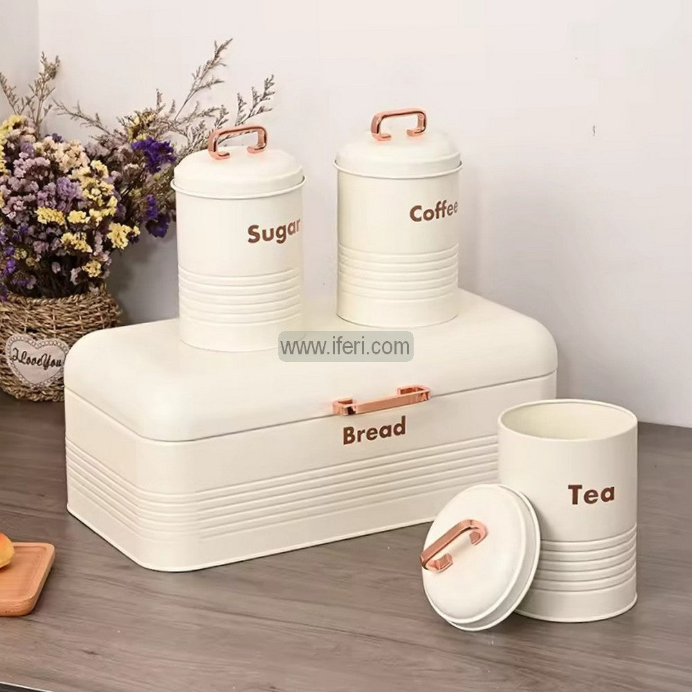 Bread Bin White Tea Coffee Sugar Set Pcs Bread Box Tea, Coffee