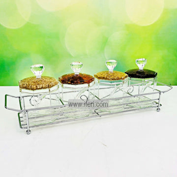 4 Pcs Acrylic Spice Jar Set with Stand RY2556