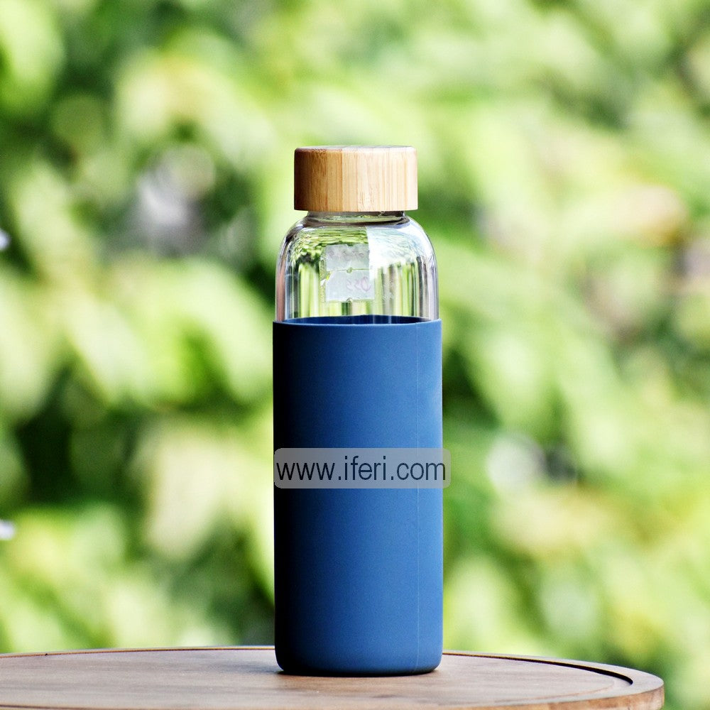 8.5 Inch Glass Water Bottle with Silicone Cover TG10412
