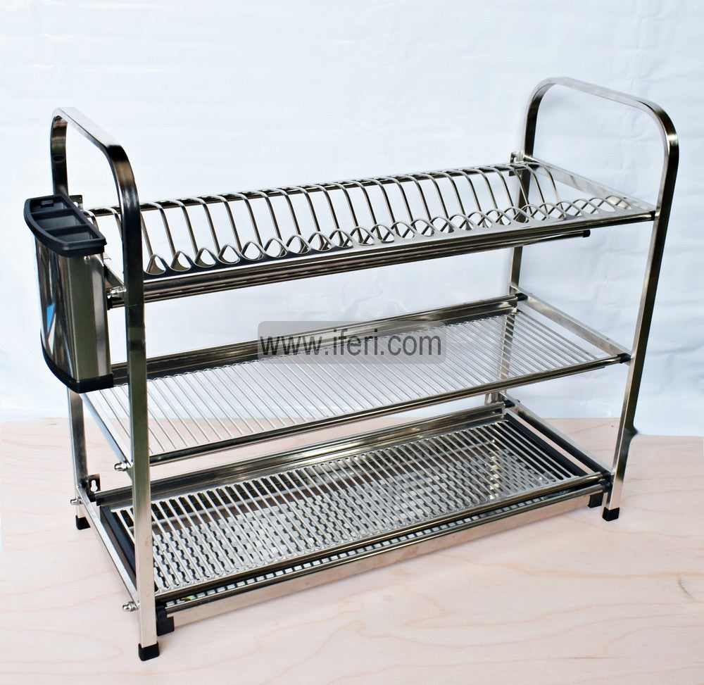 Tier Stainless Steel Wall Hanging Dish Drying Storage Rack with Holder KSM0013