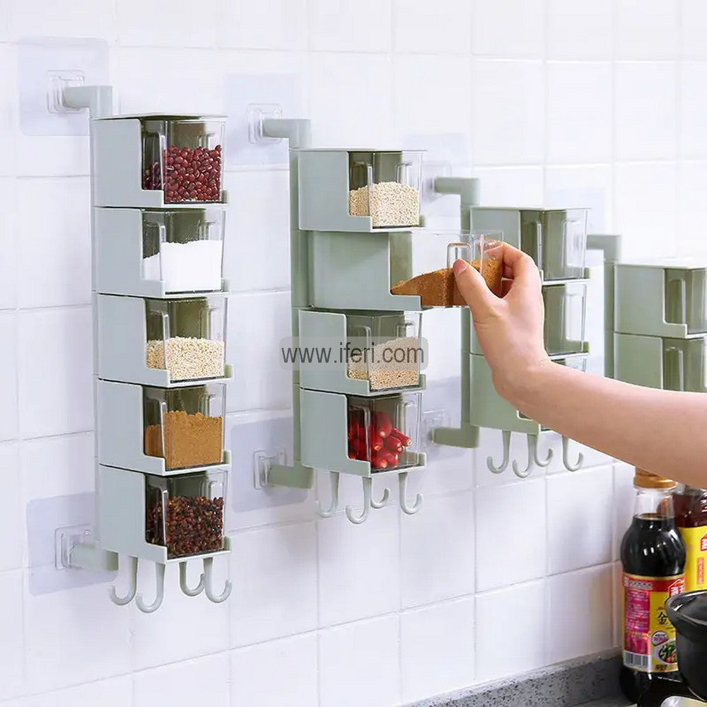 Tier Rotatable Wall Seasoning Spice Box, Kitchen Organizer RB0048