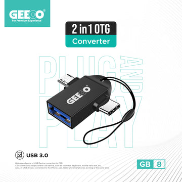 Geeoo 2 in 1 Micro to Type-C OTG Converter (USB-3.0) GB8 GT1029