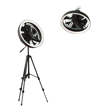 JISULIFE FA17 Outdoor LED Ceiling Fan with Long Tripod Stand Black DWN1024