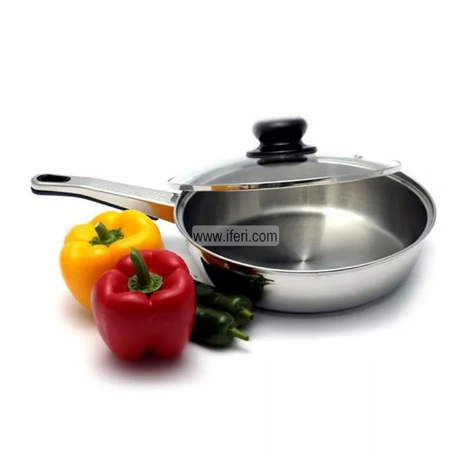20cm SKB Stainless Steel Deep Frying Pan with Lid SN0002