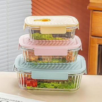 3 Pcs Oven Proof Glass Food Container Set BDK003