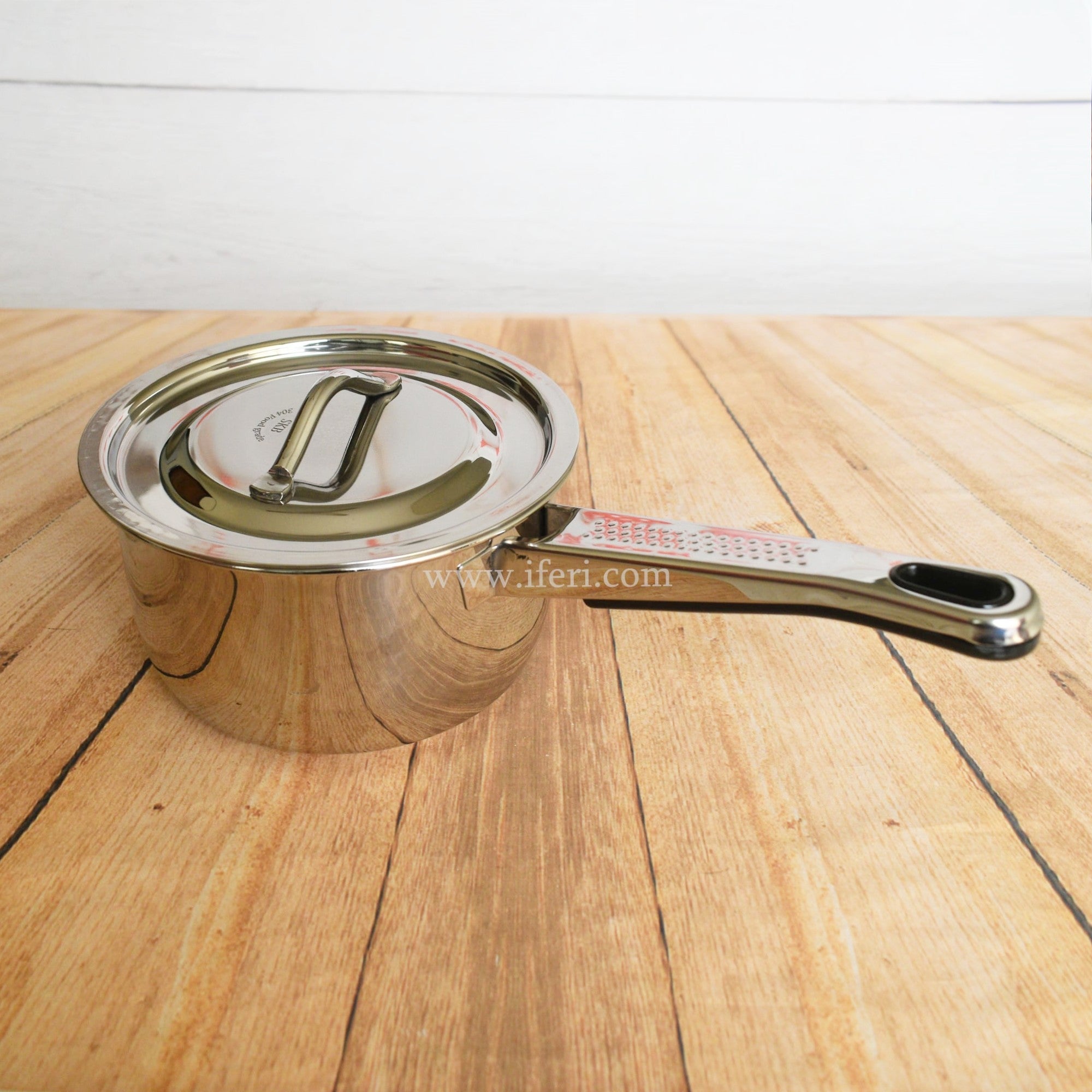 16cm SKB Stainless Steel Milk Pan / Saucepan with Lid SN0003