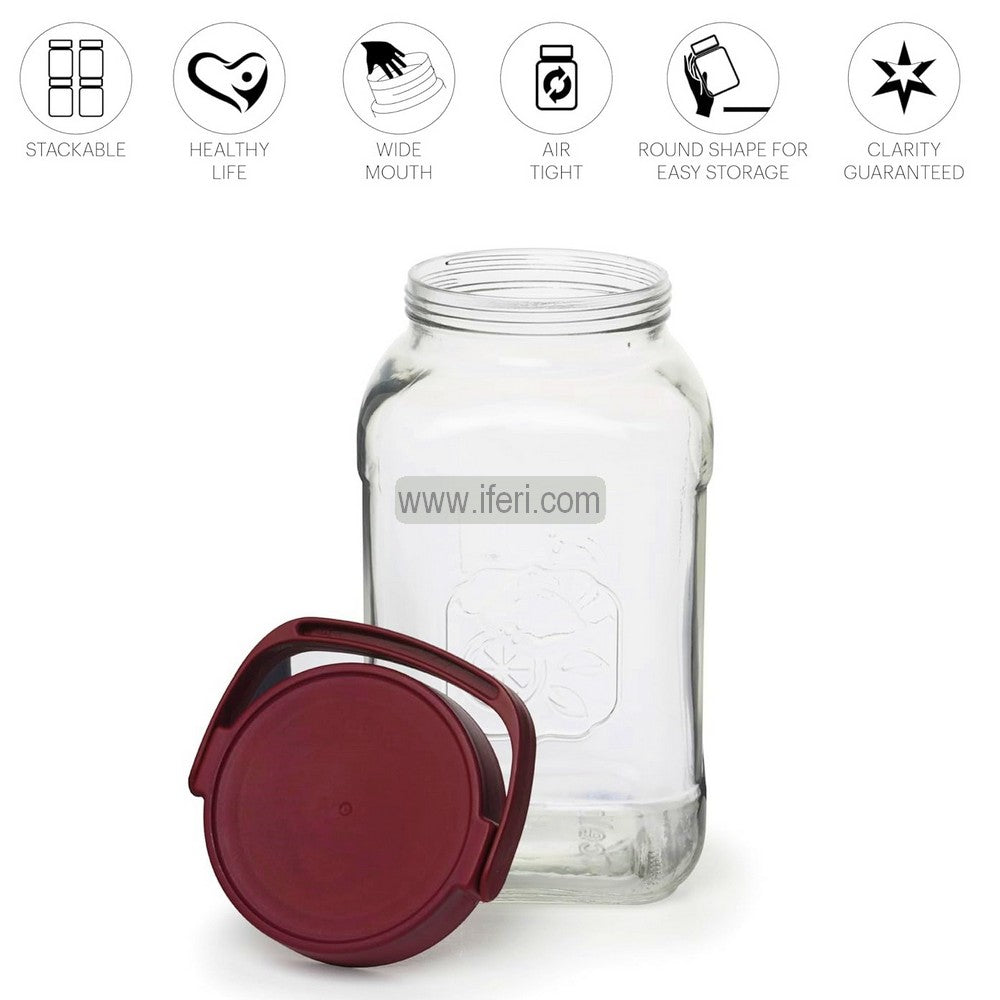 3.6 Liter Premium Quality Airtight Glass Cookie Jar / Pickle Jar SJ005