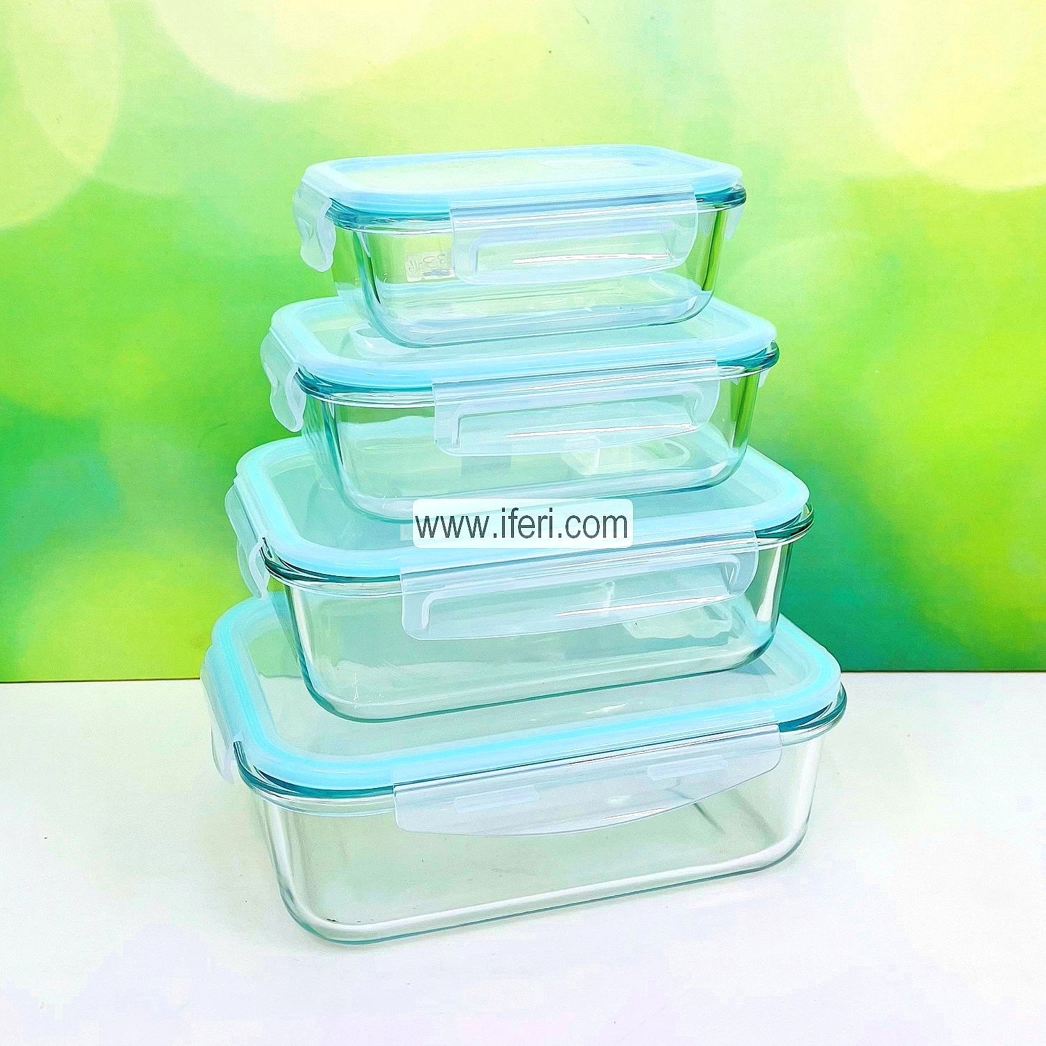 4 Pcs Oven Proof Glass Food Container Set BS006