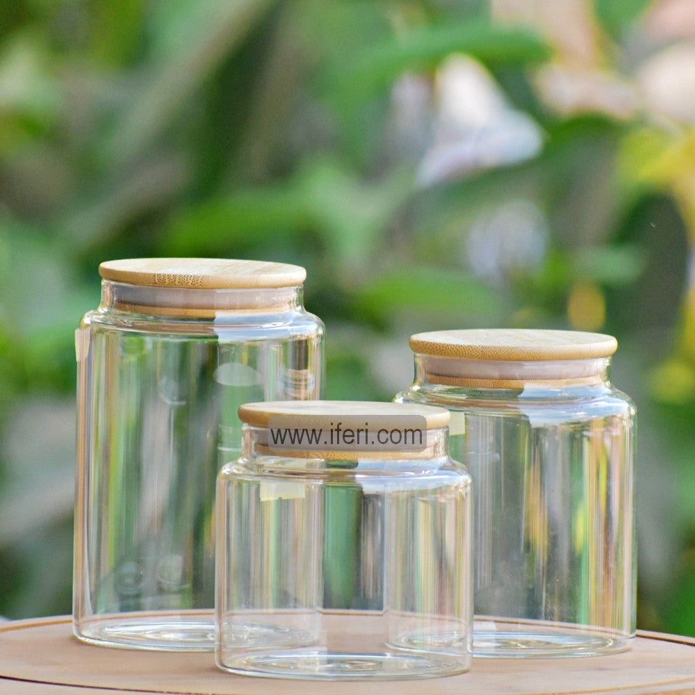3 Pcs Airtight Glass Cookie Jar / Spice Jar BS010