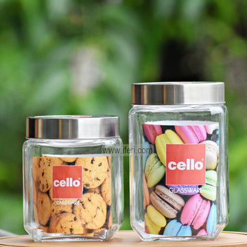 2 Pcs Premium Quality Airtight Glass Cookie Jar / Spice Jar Set SJ011