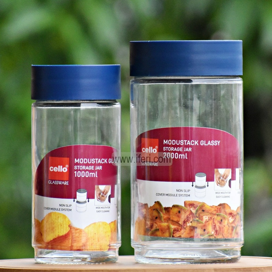 2 Pcs Premium Quality Airtight Glass Cookie Jar / Spice Jar SJ022