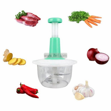 1500ml Manual Speedy Chopper with 3 Curved Stainless Steel Blades, Handheld Vegetable Chopper, Mincer, Mixer AnZ025