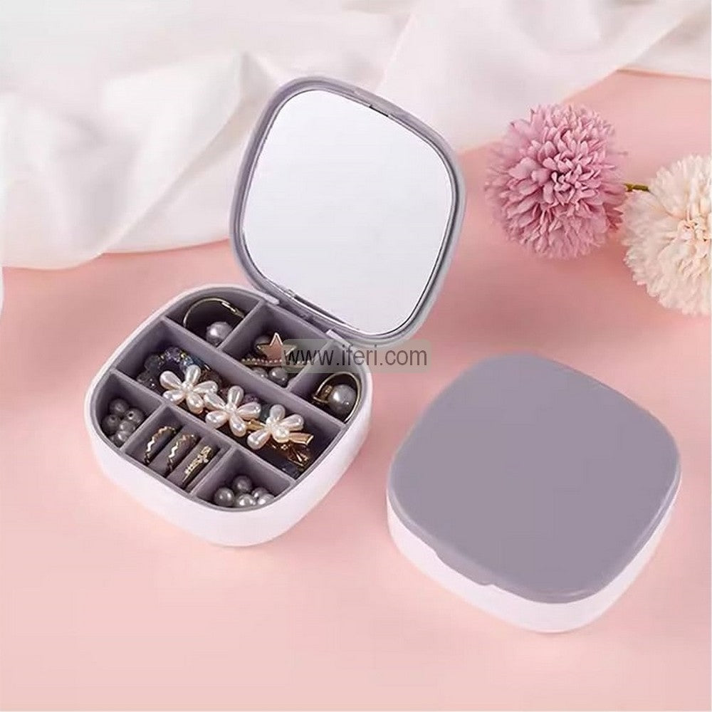 Portable Mirror Jewelry Box for Rings, Necklaces, Earrings, Lipstick - Storage Box with Mirror AnZ028