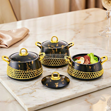 3 Pcs Premium Food Storage Hotpot / Thermoware Casserole Set AZM028