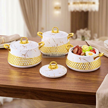 3 Pcs Premium Food Storage Hotpot / Thermoware Casserole Set AZM029