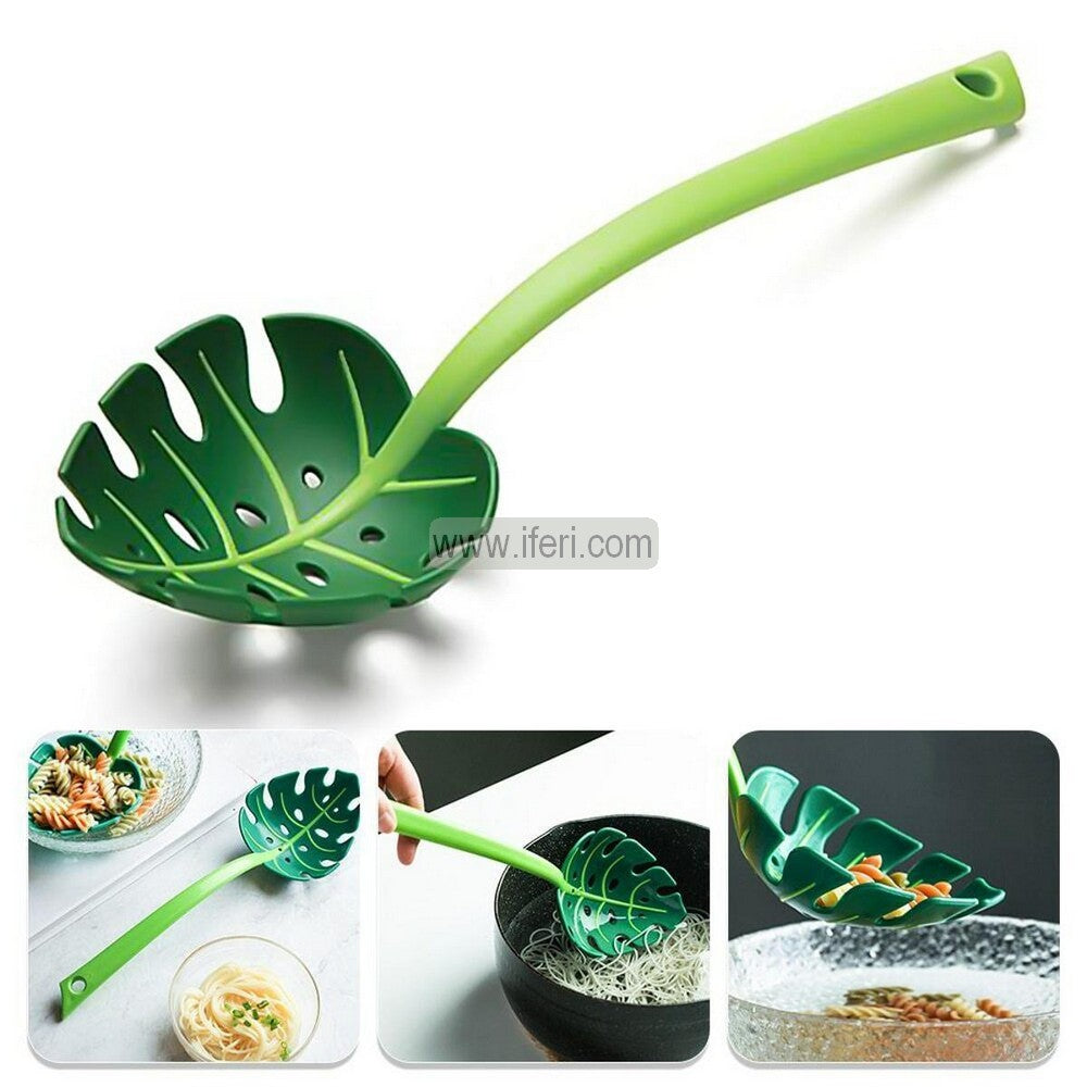 Green Monstera Leaf Colander Multifunctional Slotted Serving Spoon, Salad Slotted Spoon, Strainer Spoon AnZ031