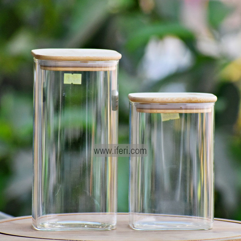2 Pcs Airtight Glass Cookie Jar / Spice Jar BS032