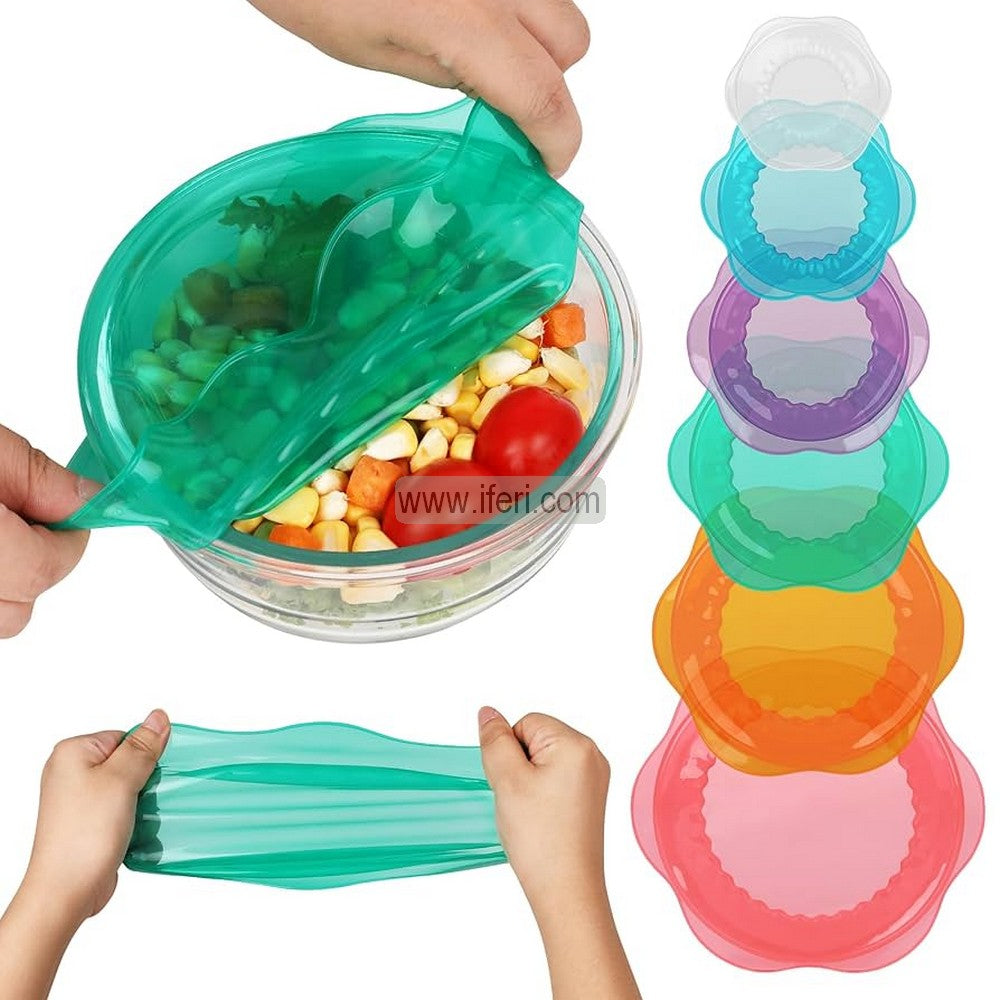 6 Pcs Universal Silicone Stretch Lids for Food Storage, Silicone Vacuum Seal Suction Cover Sealer AnZ033