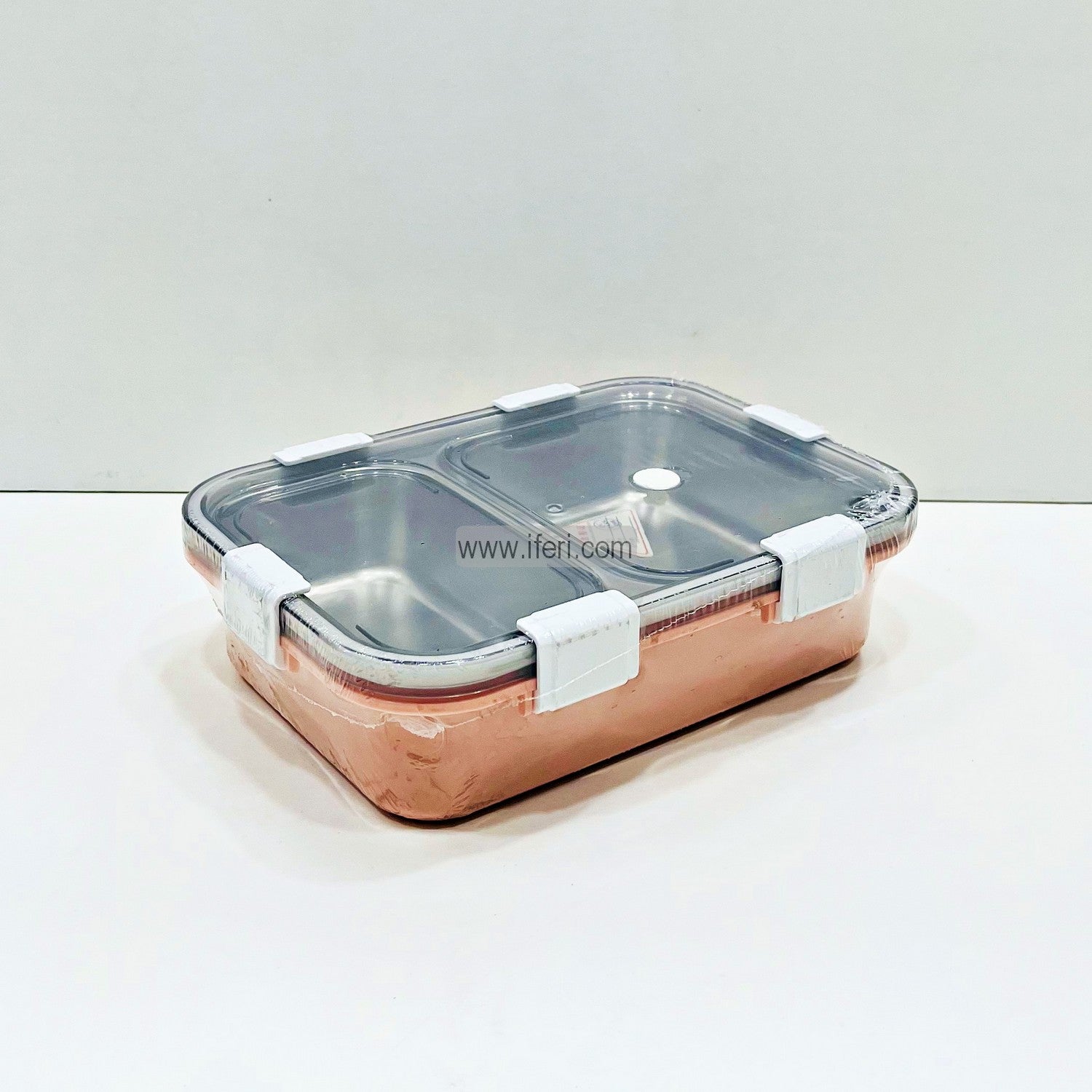 2 Part Airtight Stainless Steel Tiffin Box Food Container with Spoon MT034