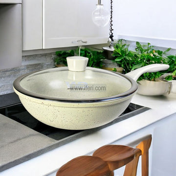 28cm Wellburg Non-Stick Wok Frying Pan with Lid WB035