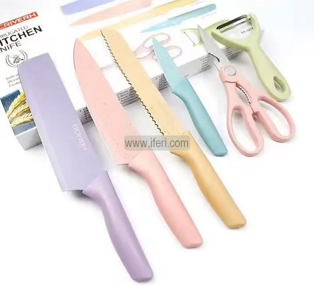 6 Pcs Multifunctional Colorful Kitchen Knife Set AnZ036