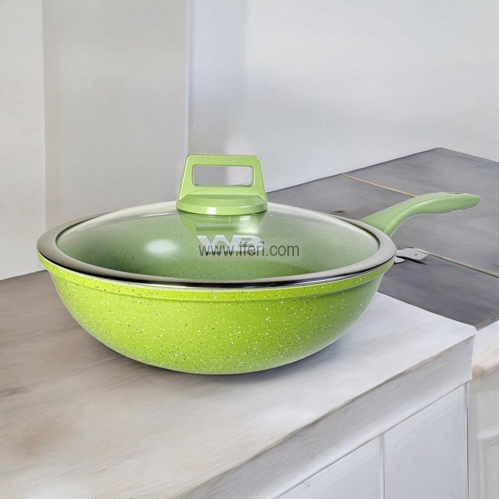 28cm Wellburg Non-Stick Wok Frying Pan with Lid WB036
