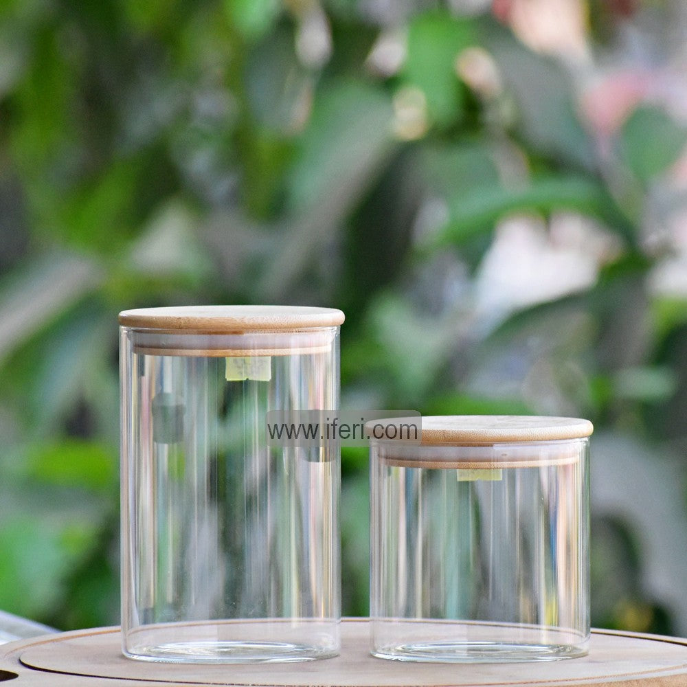 2 Pcs Large Size Airtight Glass Cookie Jar / Spice Jar BS038