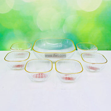 7 Pcs Golden Rim Glass Firni, Dessert Serving Bowl Set BS050
