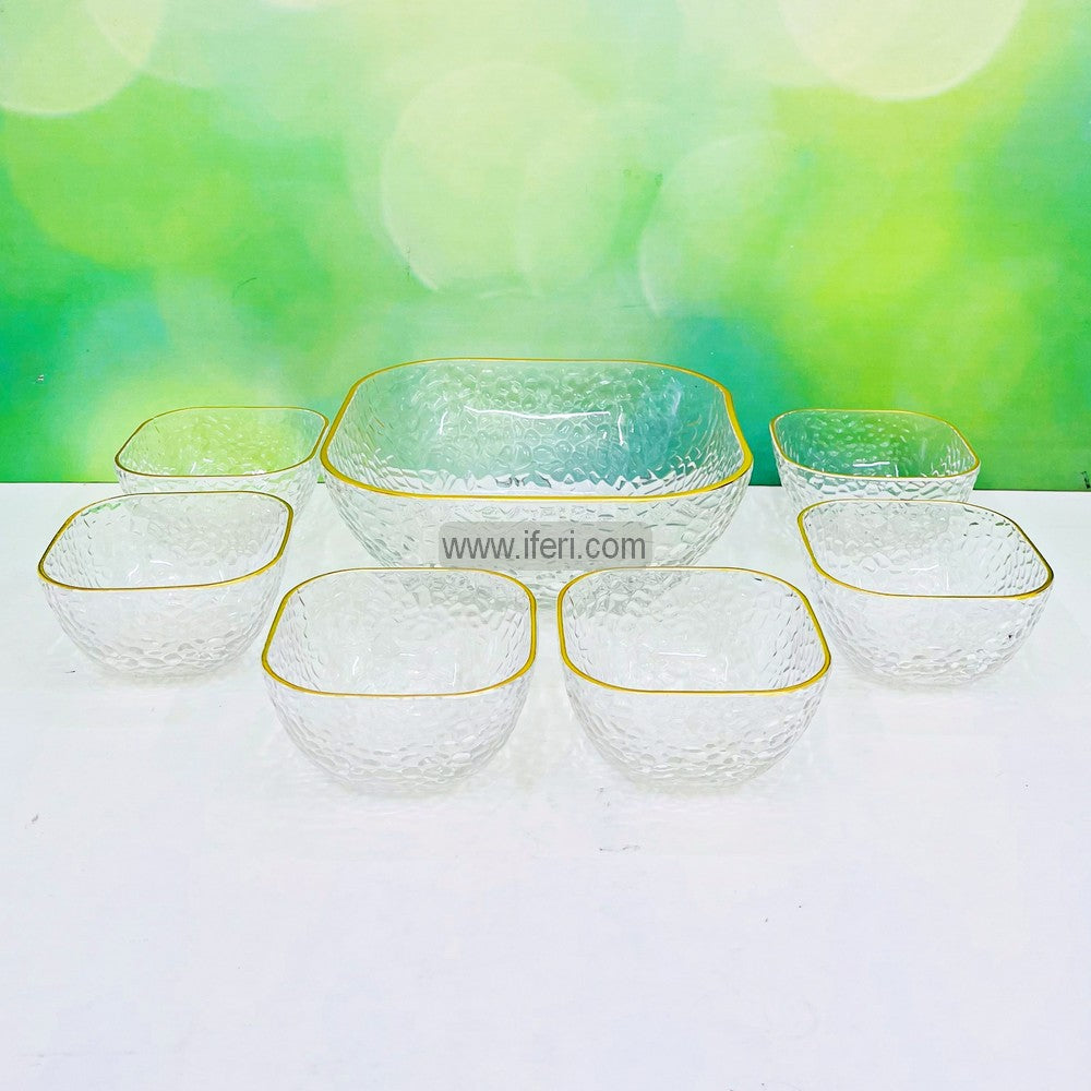 7 Pcs Golden Rim Glass Firni, Dessert Serving Bowl Set BS051