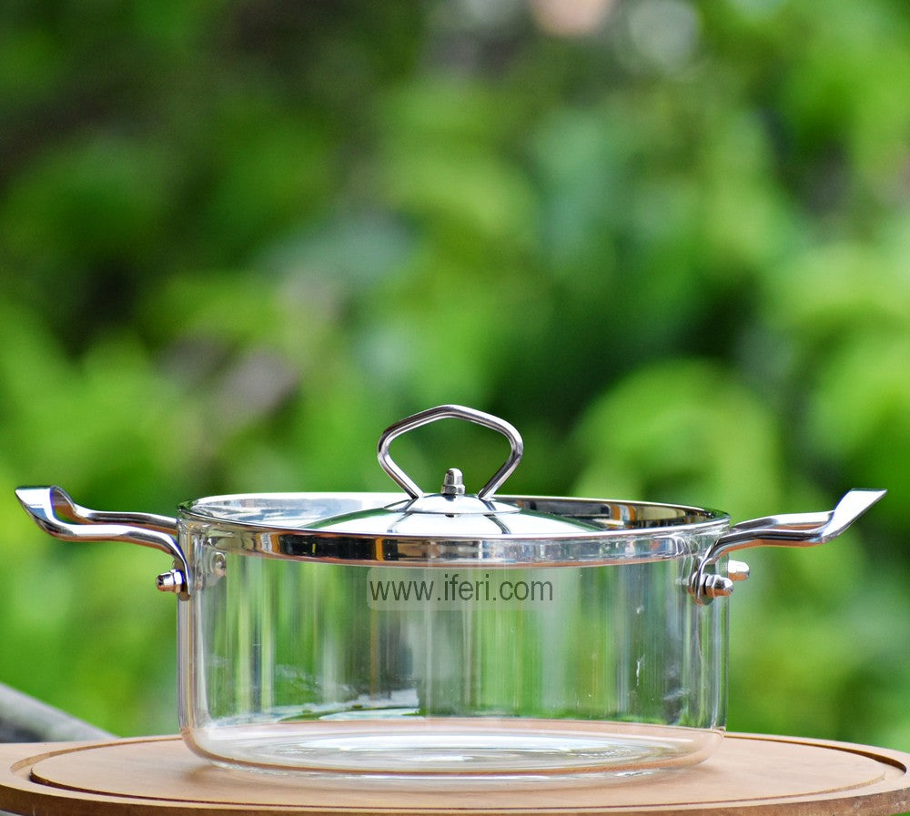 2.5 Liter Heat Resistant Borosilicate Glass Cooking Pot BS066