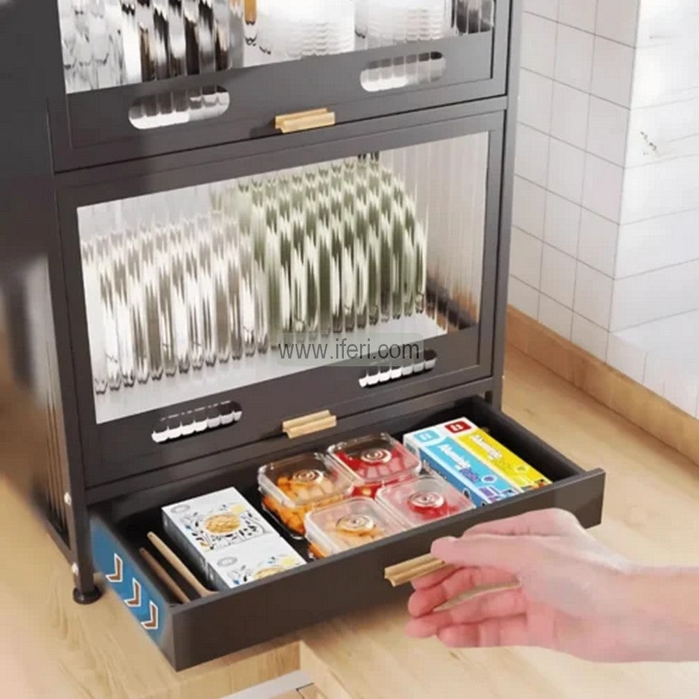 2 Tier Countertop Sideboard Cabinet, Multi-layer Kitchen Cabinet, Dish Drying Storage Rack KSM0068