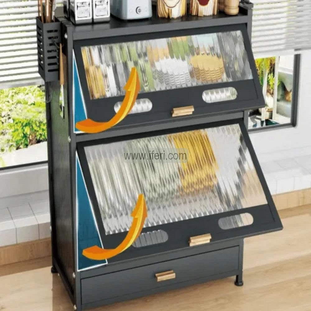 2 Tier Countertop Sideboard Cabinet, Multi-layer Kitchen Cabinet, Dish Drying Storage Rack KSM0068