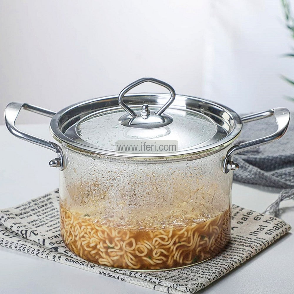 4.5 Liter Heat Resistant Borosilicate Glass Cooking Pot BS068