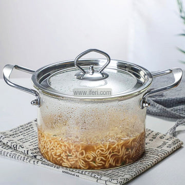 4.5 Liter Heat Resistant Borosilicate Glass Cooking Pot BS068