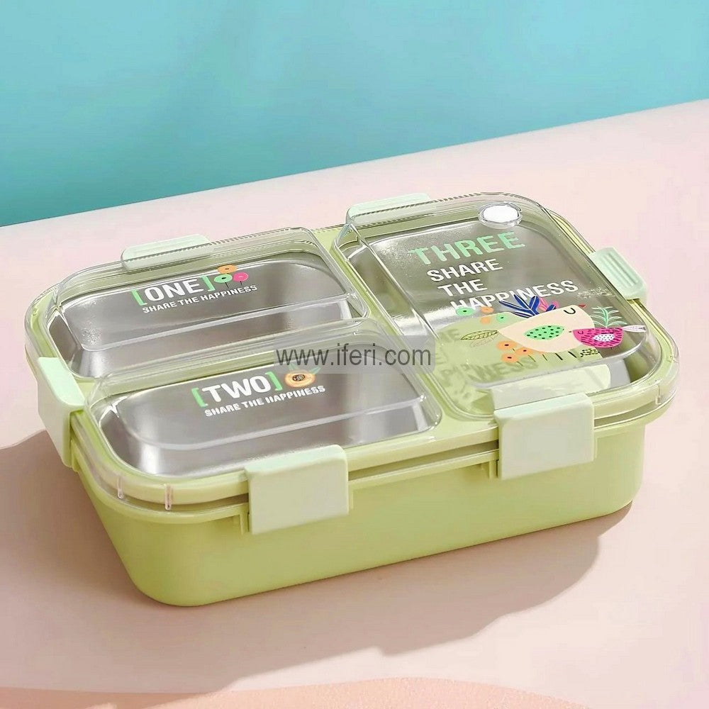 4 Part Airtight Stainless Steel Tiffin Box Food Container with Spoons RY3068