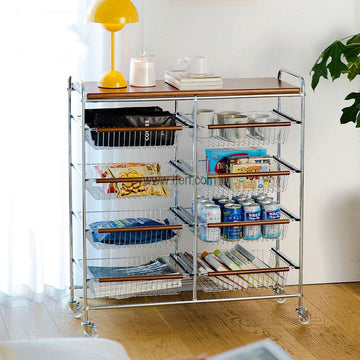 4 Tier Drawer System Fruit, Vegetable Storage Basket Kitchen Rack KSM0070