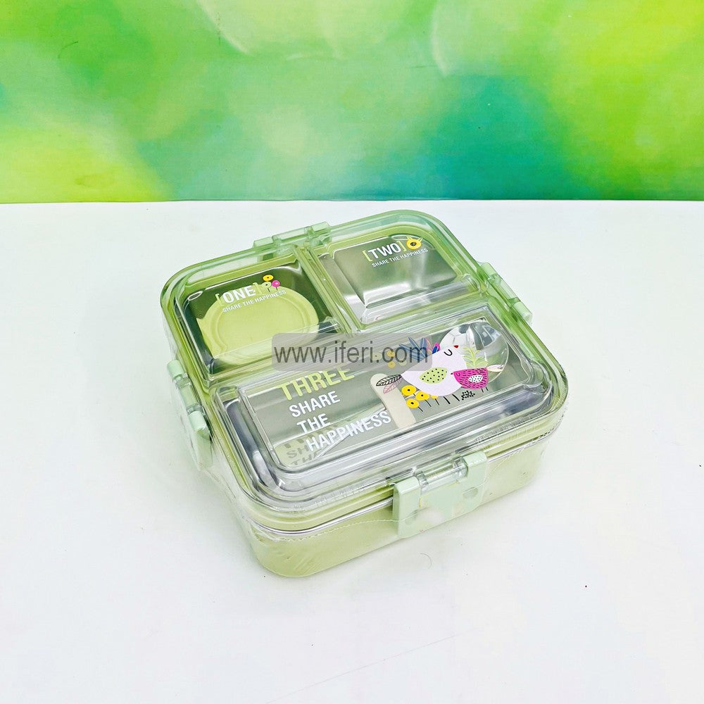 4 Part Airtight Stainless Steel Tiffin Box Food Container with Spoons RY3068