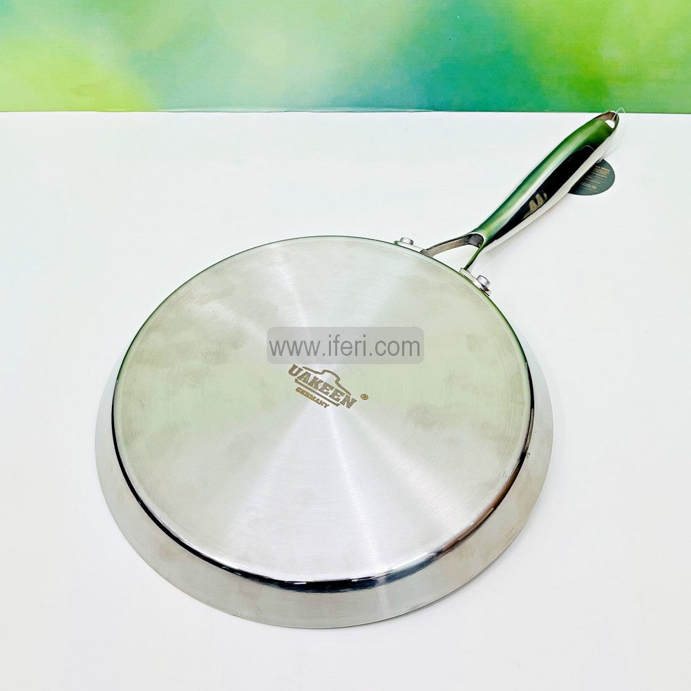 22cm UAKEEN Uncoated Honeycomb Design Stainless Steel Non-Stick Roti Tawa / Dosa Pan RY3081