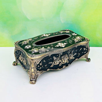 9 Inch Metal Decorative Tissue Box IQ082