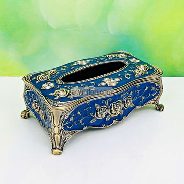 9 Inch Metal Decorative Tissue Box IQ083