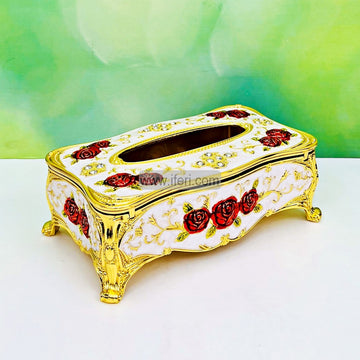 9 Inch Metal Decorative Tissue Box IQ084