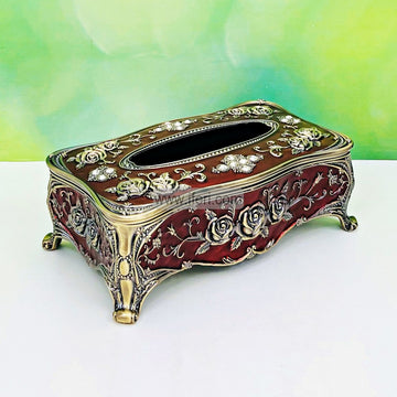 9 Inch Metal Decorative Tissue Box IQ087