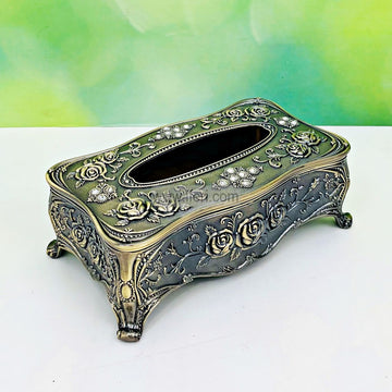 9 Inch Metal Decorative Tissue Box RY3096