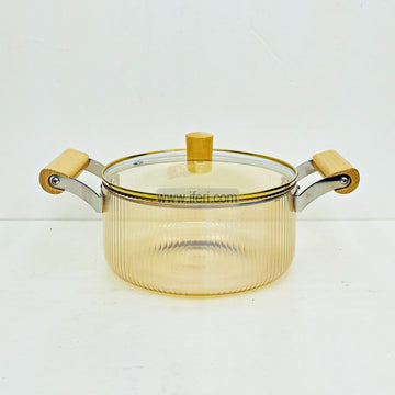 2.5 Liter Heat Resistant Borosilicate Glass Cooking Pot TB1-10