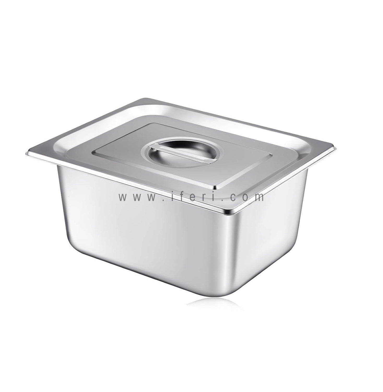 12.8 Inch 1/2 Stainless Steel 6 Inch Deep Food Pan with Lid SN1/2-6