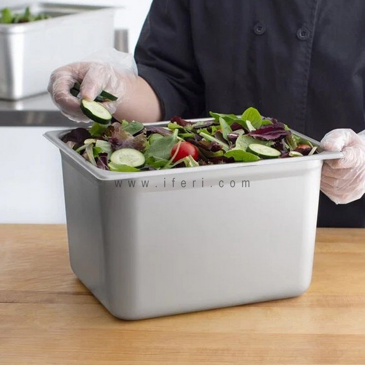 12.8 Inch 1/2 Stainless Steel 8 Inch Deep Food Pan with Lid SN1/2-8