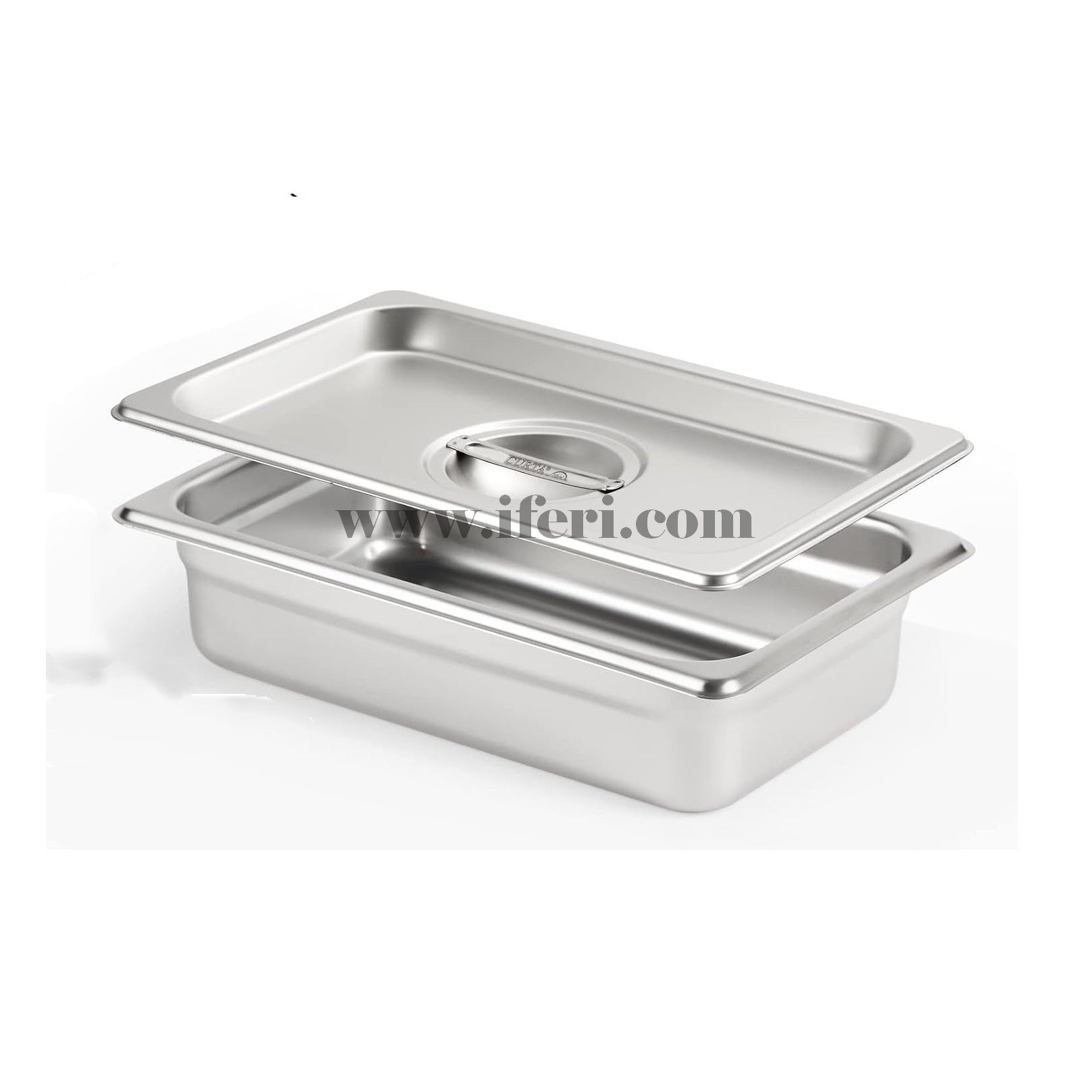 10.5 Inch 1/4 Stainless Steel 2.5 Inch Deep Food Pan with Lid SN1/4-25