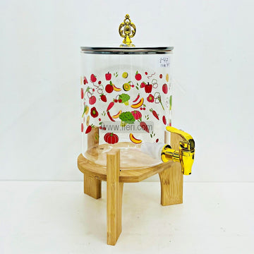 13.5 Inch Borosilicate Glass Juice Dispenser with Bamboo Stand TB1-47
